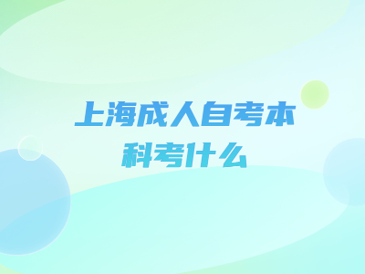 上海成人自考本科考什么